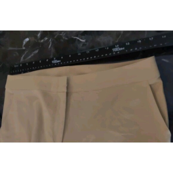 St. John Beige Khaki Silk Dress Slacks Pants Size 10 Made In USA Imported Fabric - Picture 7 of 10